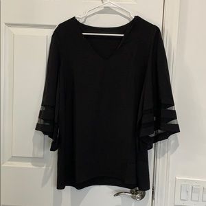 Black Top with Bell Sleeves